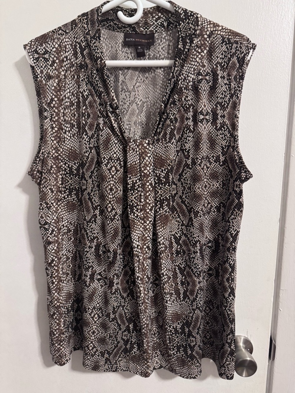 Dana Buchman Brown & Black Snake Print Sleeveless Top